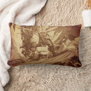 Indischer Mais im Korb Vintage-Look Herbst Lendenkissen