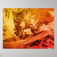 Indischer Mais in Wicker Basket in Sepia Vintag