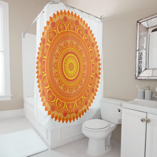 Indischer Mandala Orange Duschvorhang (Beispiel)