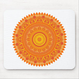 Indischer Mandala Orange Mousepad