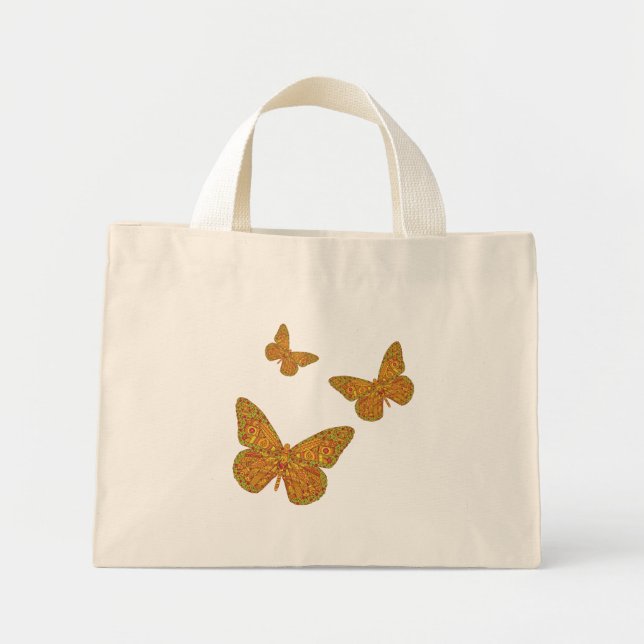 Indischer Monarch Tote Tag Mini Stoffbeutel (Vorne)