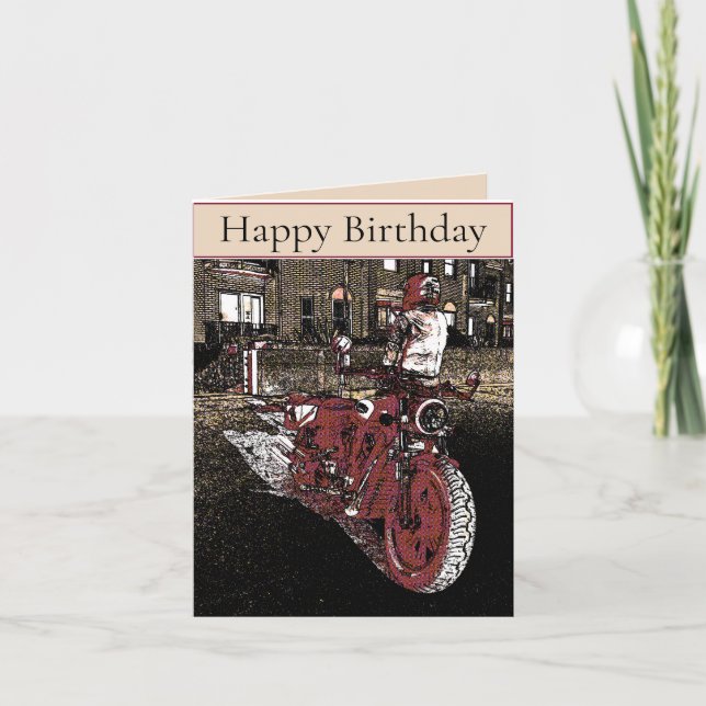 Indischer Motorrad-Geburtstag Karte (Vorderseite)