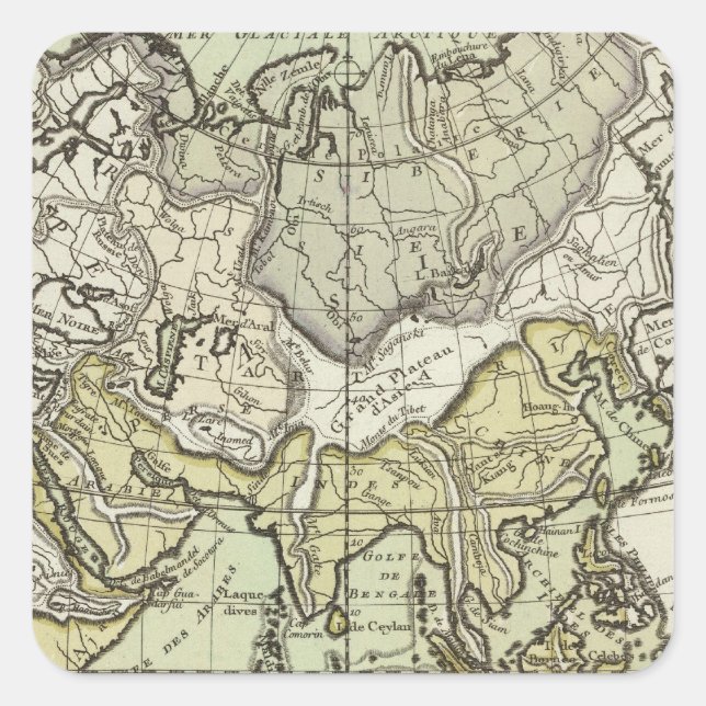 Indischer Ozean Quadratischer Aufkleber (Vorderseite)