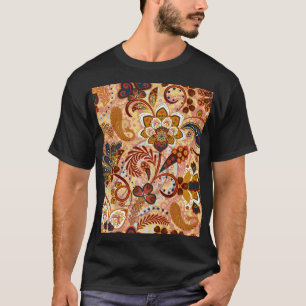 Indischer Paisley: Florales Vintage Braun T-Shirt