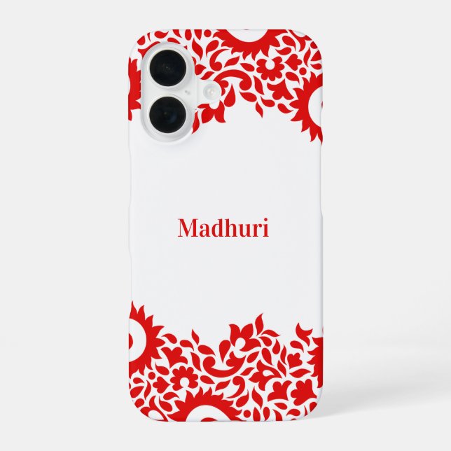 Indischer Paisley iPhone 16 Hülle (Rückseite)