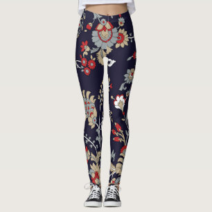 Indischer Paisley, Marinehintergrund, traditionell Leggings