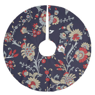 Indischer Paisley, Marinehintergrund, traditionell Polyester Weihnachtsbaumdecke