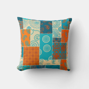 Indischer Patchwork, nahtloser vintage Hintergrund Kissen