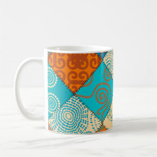 Indischer Patchwork: nahtloses Vintage-Muster. Kaffeetasse