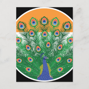 Indischer Pfau Indischer Nationaler Tierfahne Postkarte
