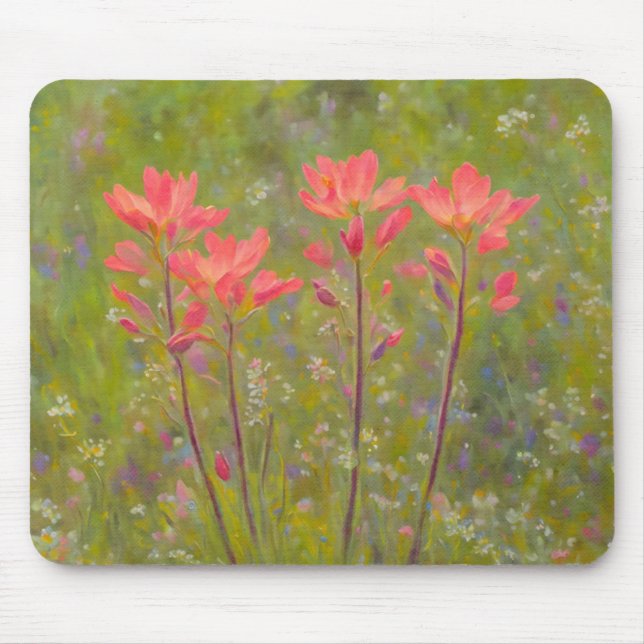 Indischer Pinsel Rosa Wildblume Art Mouse Pad Mousepad (Vorne)