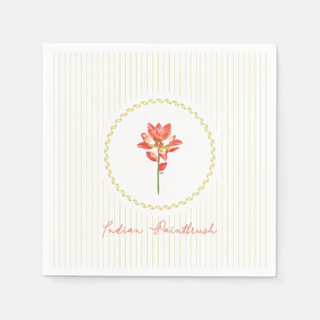 Indischer Pinsel, Texas Wilde Blume Serviette (Vorderseite)