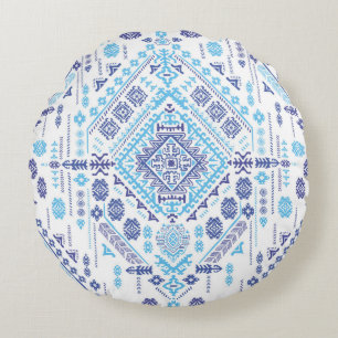 Indischer Pisley Teppich, ethnische Mandala Muster Rundes Kissen