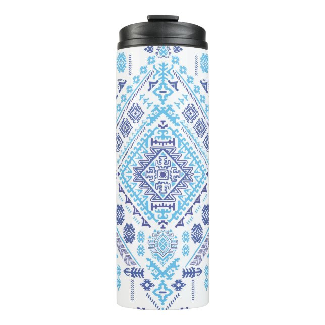 Indischer Pisley Teppich, ethnische Mandala Muster Thermosbecher (Vorderseite)