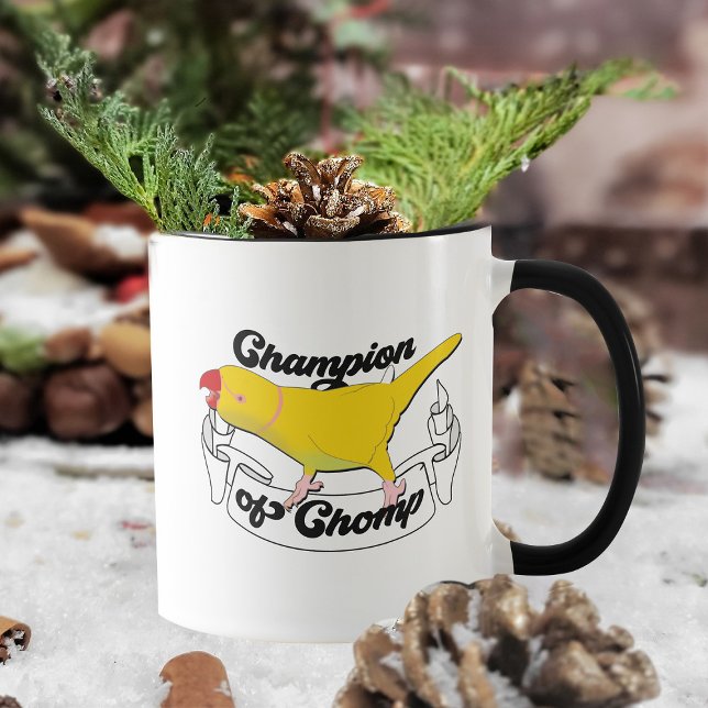 Indischer Ringneck Gelber Papagei Bites Funny Bird Tasse (Von Creator hochgeladen)