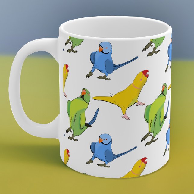 Indischer Ringneck Parrot Pattern Spielerische Tie Kaffeetasse (Von Creator hochgeladen)