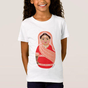 Indischer (roter) Matryoshka-Girls-T - Shirt