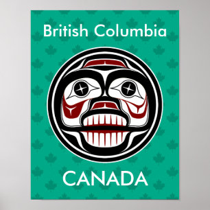 Indischer Rotschwarz-Grafik-Waffenschädel Poster