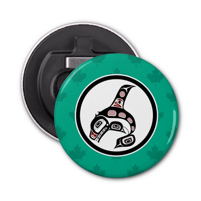 Indischer Rotschwarzer Haida Art Killer Whale Flaschenöffner (Vorderseite)