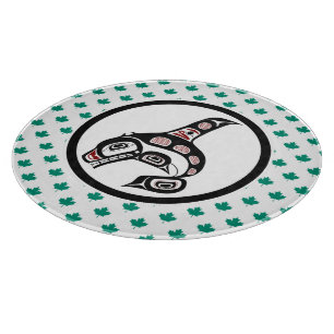 Indischer Rotschwarzer Haida Art Killer Whale Schneidebrett