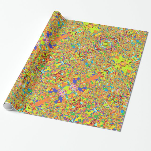 Indischer Sari oder abstrakte Kunst goldfarben mit Geschenkpapier (Ungerollt)