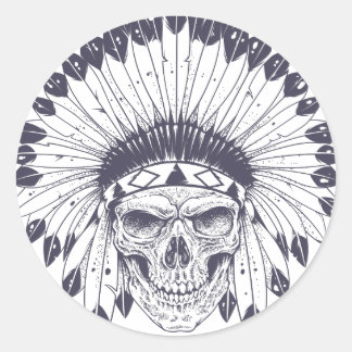 Indischer Schädel Runder Aufkleber