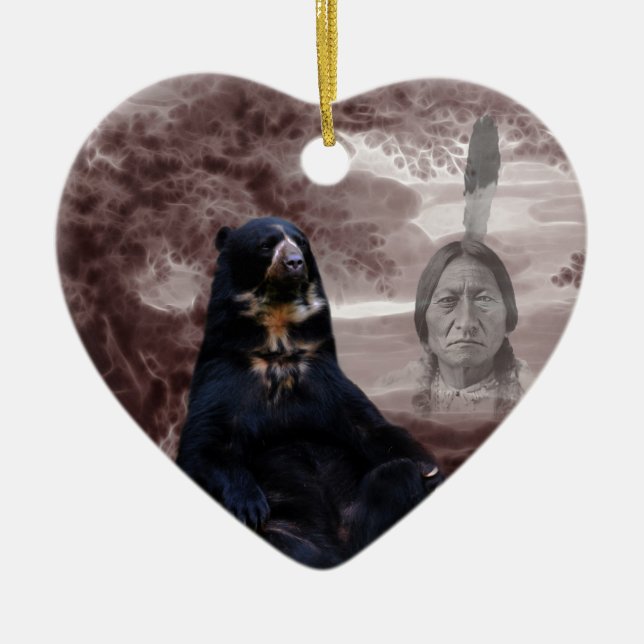 Indischer Schwarzbär Keramik Ornament (Vorne)