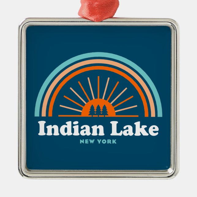 Indischer See New York Rainbow Ornament Aus Metall (Vorne)