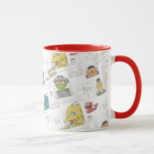 Indischer Sesam StreetVintage Comic-Muster Tasse