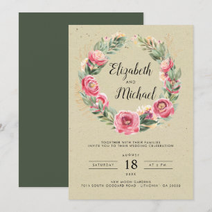 Indischer Sommer   Hochzeitliche Hochzeit von Aqua Einladung