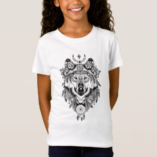 Indischer Stammes- Wolf T-Shirt