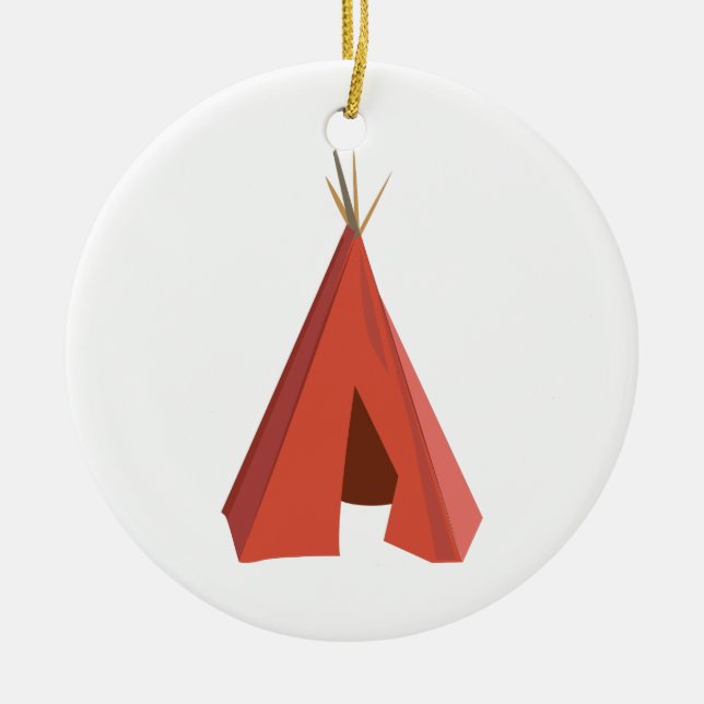 Indischer Teepee Keramik Ornament (Vorne)