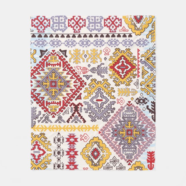 Indischer Teppich, Paisley Mandala, Yoga Fleecedecke (Vorderseite)