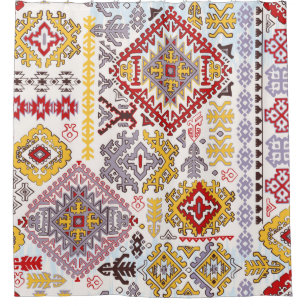 Indischer Teppich-Paisley-Ornament-Muster. Ethnic  Duschvorhang