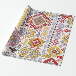 Indischer Teppich-Paisley-Ornament-Muster. Ethnic Geschenkpapier