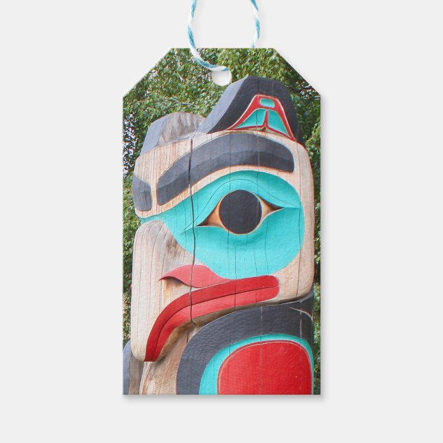 Indischer Totem-Pole, Anchorage, Alaska 2 Geschenkanhänger (Vorderseite)