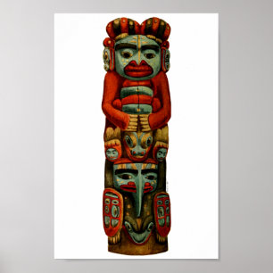 Indischer Totem-Pole-Spirituosen aus der amerikani Poster