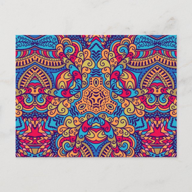 Indischer Traum Kaleidoskop Postkarte (Vorderseite)