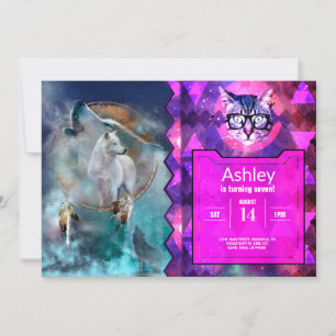 Indischer Träumer und ethnischer Stammeswolf Einladung