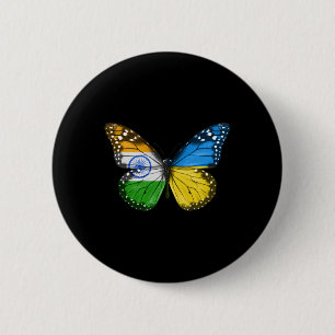 Indischer Ukrainischer Flagge Schmetterling Indien Button
