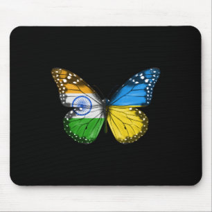 Indischer Ukrainischer Flagge Schmetterling Indien Mousepad