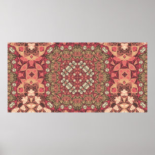 Indisches abstraktes Medaillonmuster. Boho und Sin Poster
