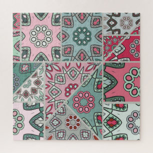 Indisches arabisches Patchwork-Quilt Vintage Puzzle