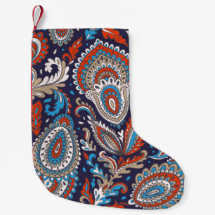 Indisches Blumenpaisley-Medaillon-Muster. Ethnic M Kleiner Weihnachtsstrumpf