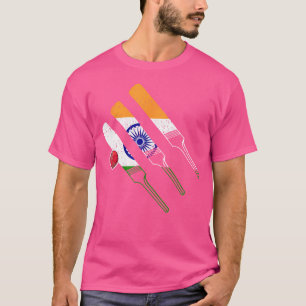 Indisches Cricket Indische Flagge Für Einen Cricke T-Shirt