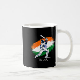 Indisches Cricket mit Flagge Kaffeetasse