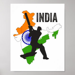 Indisches Cricket-Trikot Indien Cricket-Team-Liebh Poster