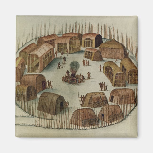 Indisches Dorf Pomeioc Magnet (Vorne)