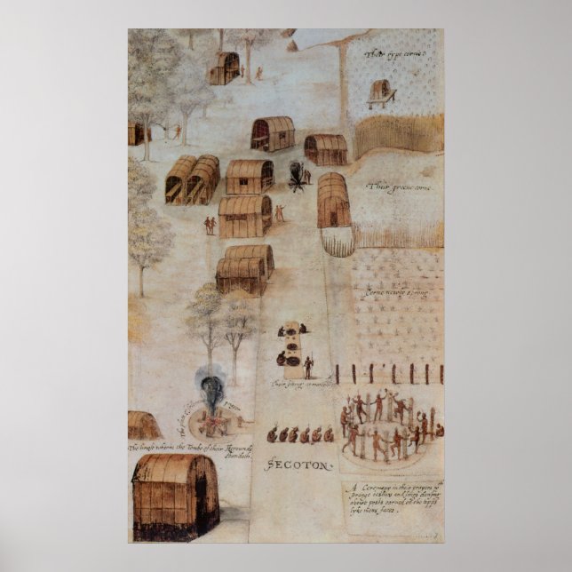 Indisches Dorf Secoton Poster (Vorne)