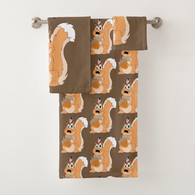 Indisches Eichhörnchen mit Nut Badhandtuch Set (Insitu)